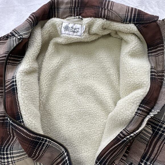 Alpine Design Shirt Jacket Shacket Women's Size Large Sherpa Lined Full Zip NEW - Picture 8 of 13